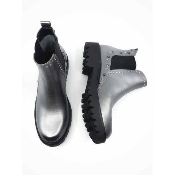 NEW CHARLES DAVID RADAR CHELSEA METALLIC STUDDED BOOTS - 7 - Picture 13 of 14